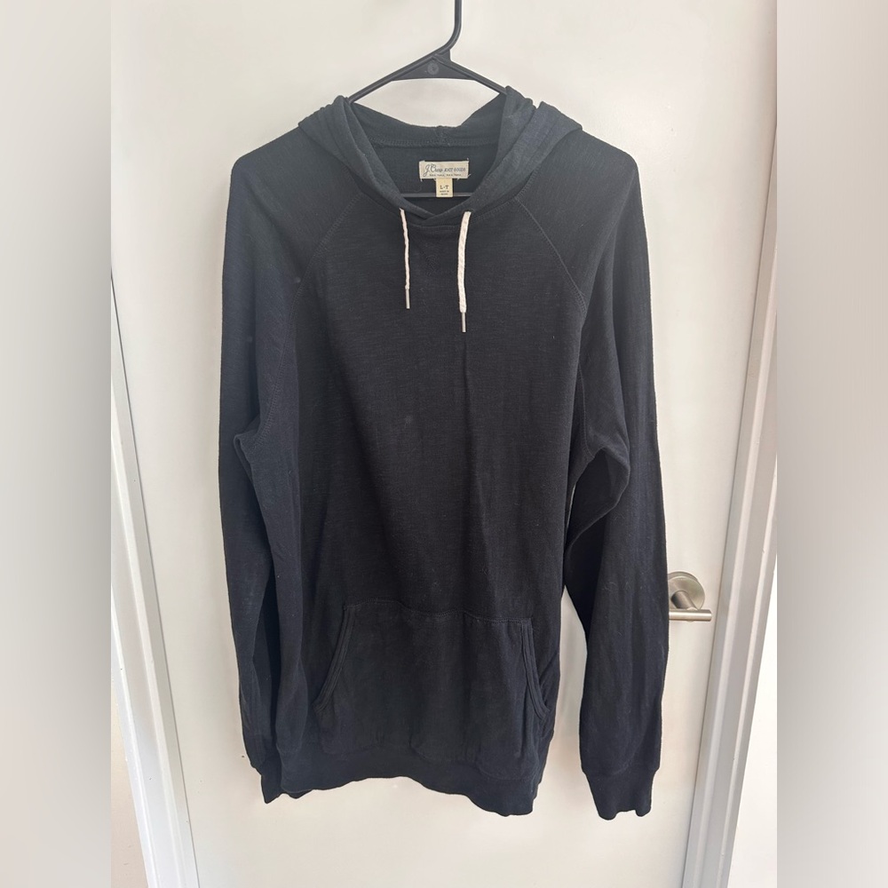 JCrew Knit Goods black hoodie size large-tall made in Egypt